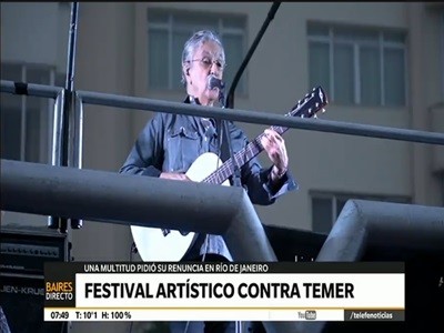 Protesta contra Temer con un festival artístico