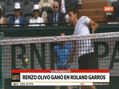 Renzo Olivo estaba a punto de derrotar a Tsonga y se suspendió el partido