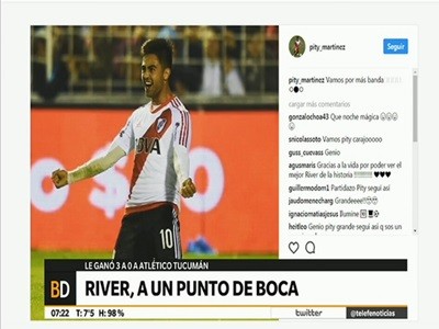 Los jugadores de River celebran en las redes sociales