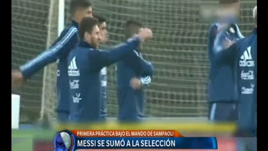 Messi entrena bajo las órdenes de Sampaoli