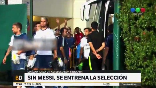 La selección se entrena sin Messi