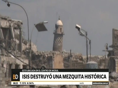 ISIS destruyó una mezquita de 800 años de antigüedad en Mosul