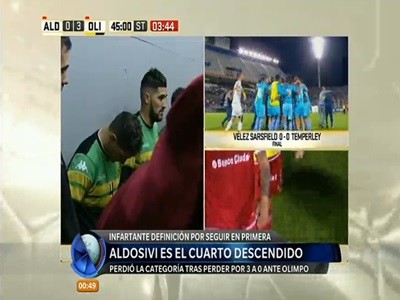 Aldosivi es el cuarto descendido