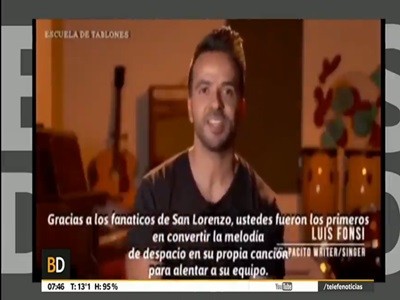 Luis Fonsi agradeció a la hinchada de San Lorenzo por su adaptación de "Despacito"