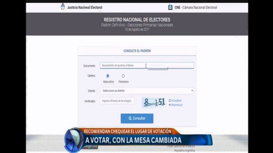 Elecciones 2017: consultá tu lugar de votación