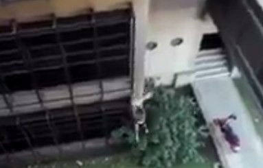 Video: así se fugó un preso colgado con sábanas del juzgado de Lomas de Zamora