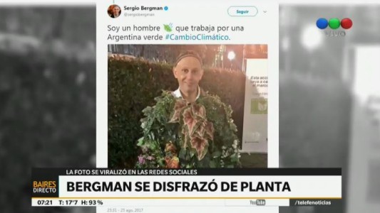 Sergio Bergman se disfrazó de planta en la inauguración del Festival de Cine Ambiental