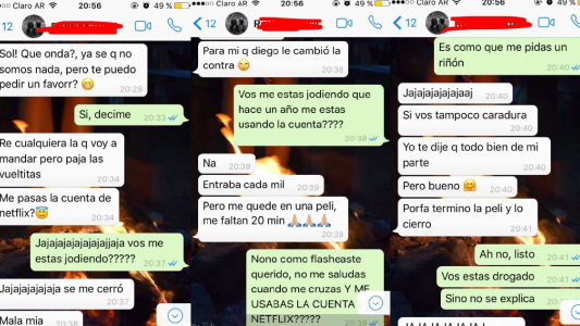"CERRÁ MI CUENTA PORQUE TE MATO", el desopilante chat entre dos ex novios peleándose por una cuenta de Netflix que se viralizó en las redes