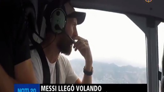 Messi viajó en helicóptero para la presentación de la Champions