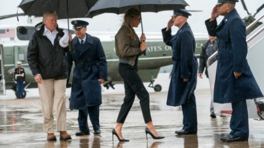 Polémica por los tacos que Melania Trump eligió para visitar a las víctimas de huracán Harvey