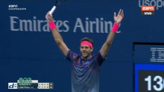 Del Potro le ganó a Federer en el US Open