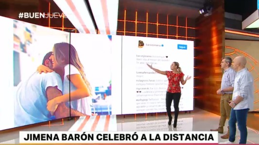 Jimena Barón festejó a la distancia la victoria de Del Potro sobre Federer