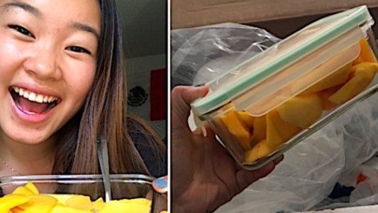 Se olvidó un tupper con su fruta preferida y su papá tuvo el mejor gesto del mundo