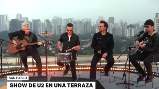 U2 hizo un show en una terraza de San Pablo