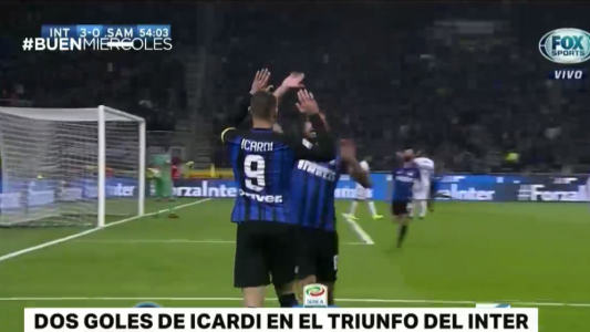 Dos goles de Mauro Icardi en el triunfo del Inter