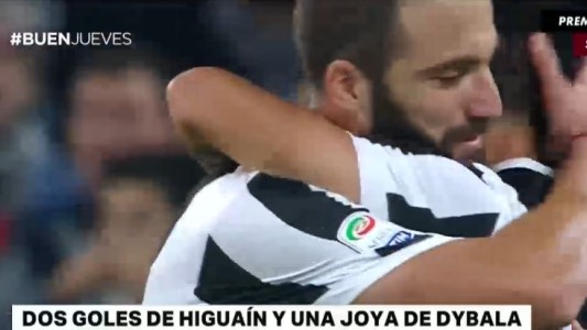 Dos goles de Higuaín y una joya de Dybala