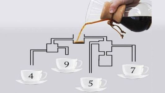 Acertijo viral: ¿a qué taza llegará antes el café?