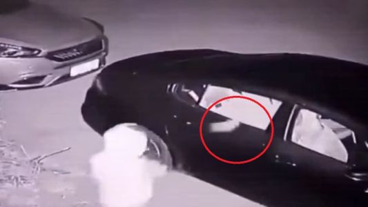 Karma: duro golpe para un ladrón al intentar romper la ventana de un auto con un ladrillo