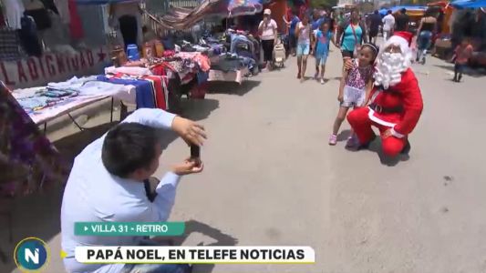 Papá Noel, en Telefe Noticias