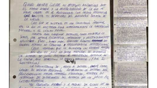 Cristina publicó en Twitter la carta de puño y letra que le envió Zannini desde la cárcel