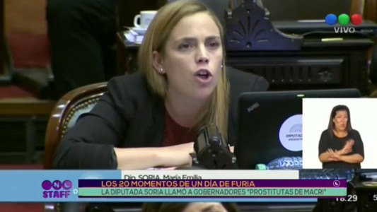 La diputada Soria llamó a gobernadores "prostitutas de Macri"