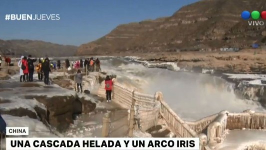 El río Amarillo de China se congeló por las intensas heladas