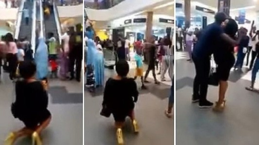 Video viral: ella le pide matrimonio en el shopping y recibe la respuesta menos pensada