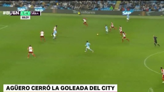 El Kun Agüero se anotó en una nueva goleada del Manchester City