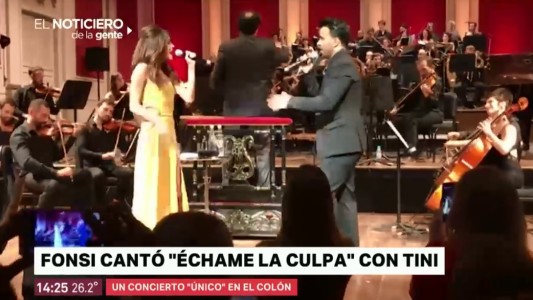 Luis Fonsi cantó con Tini en el Teatro Colón