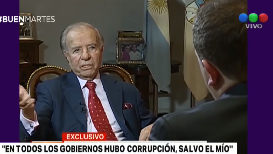Carlos Menem: "En todos los gobiernos hubo corrupción, salvo en el mío"