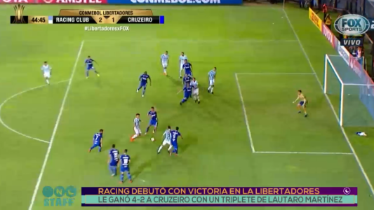 Racing, en una gran noche de Martínez, venció a Cruzeiro