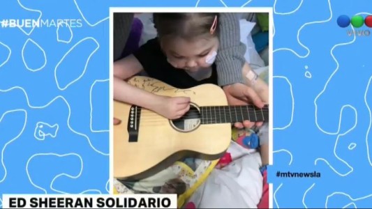Ed Sheeran donó su guitarra a una fan