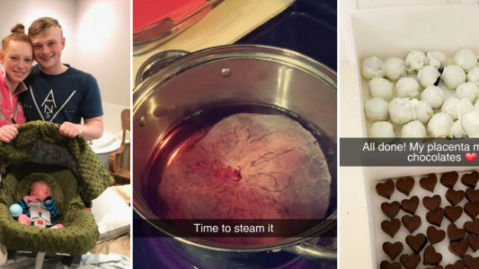 Polémico: una mujer preparó bombones con la placenta de su hijo y publicó un tutorial en Snapchat