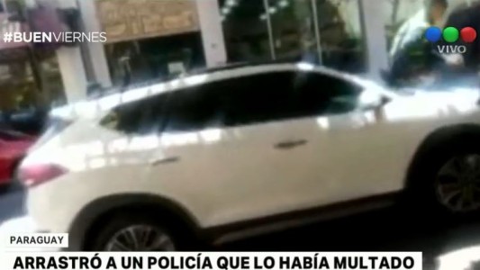 Paraguay: conductor arrastró a un policía en el capó