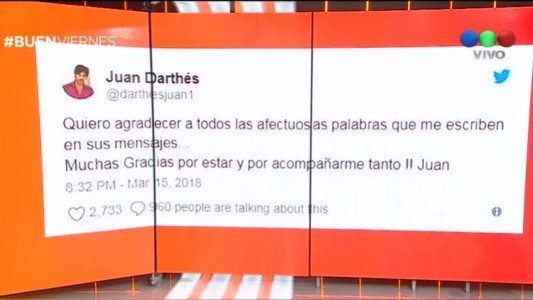 Juan Darthés rompió el silencio en las redes sociales