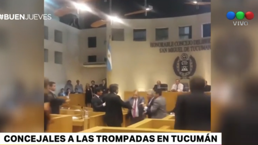 Video: dos concejales a las trompadas en medio de una sesión del Concejo Deliberante en Tucumán