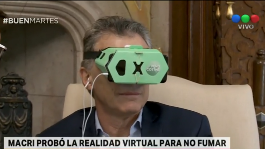 Macri probó la realidad virtual para no fumar