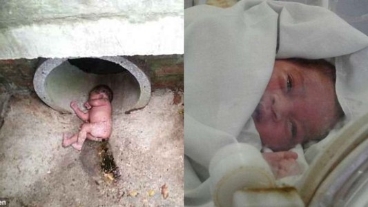 Una bebé recién nacida es rescatada del fondo de una alcantarilla