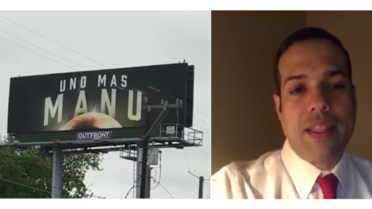 La explicación del fan que le puso un cartel a Ginóbili: "Todavía puede jugar"