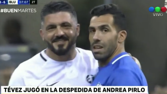 Tévez jugó en la despedida de Andrea Pirlo