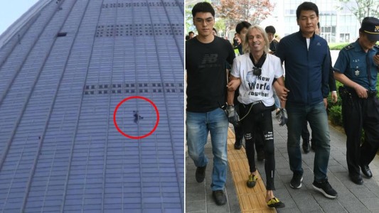 Detuvieron al "Hombre Araña" en un piso 124 de Seúl