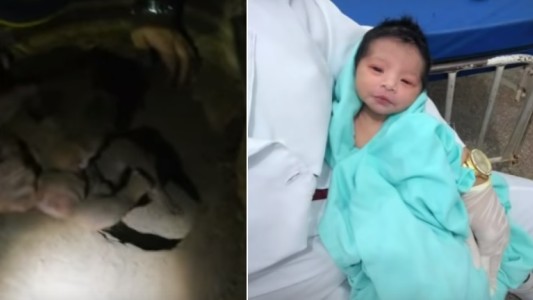 Estremecedor video: rescatan a recién nacida que sobrevivió seis horas enterrada