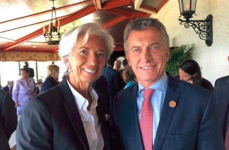 La foto de Macri con Lagarde antes del encuentro en Canadá