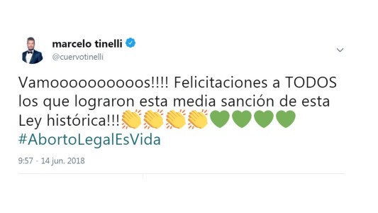 Aborto: la celebración de famosos en redes sociales