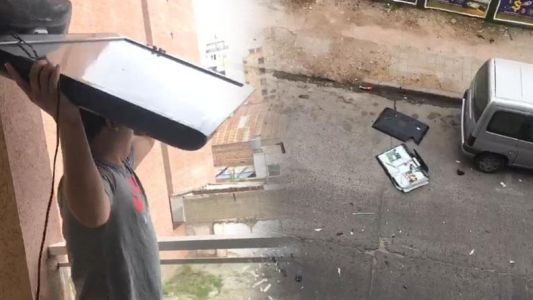 Video viral: la bronca del hincha que tiró la tele por la ventana tras la eliminación de Argentina