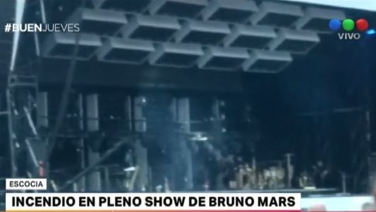 Se incendió el escenario de Bruno Mars en Escocia
