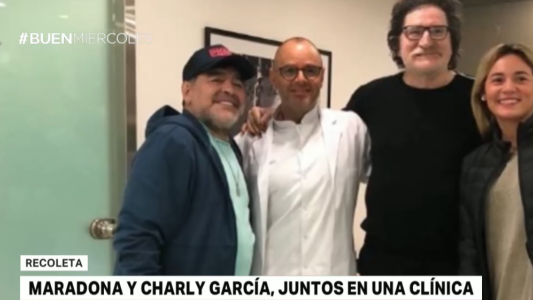 Maradona y Charly García, juntos en una clínica