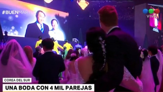 Unas 4 mil parejas se casaron en una boda masiva en Corea del Sur