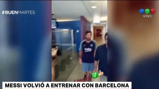 Messi volvió a entrenar con Barcelona