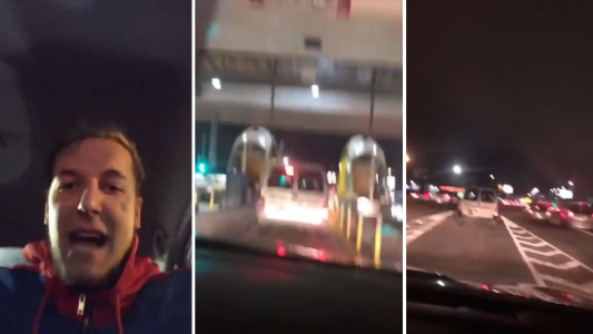 Polémica por el video de Alex Caniggia en una autopista: "Acá no se paga peaje, Macri"